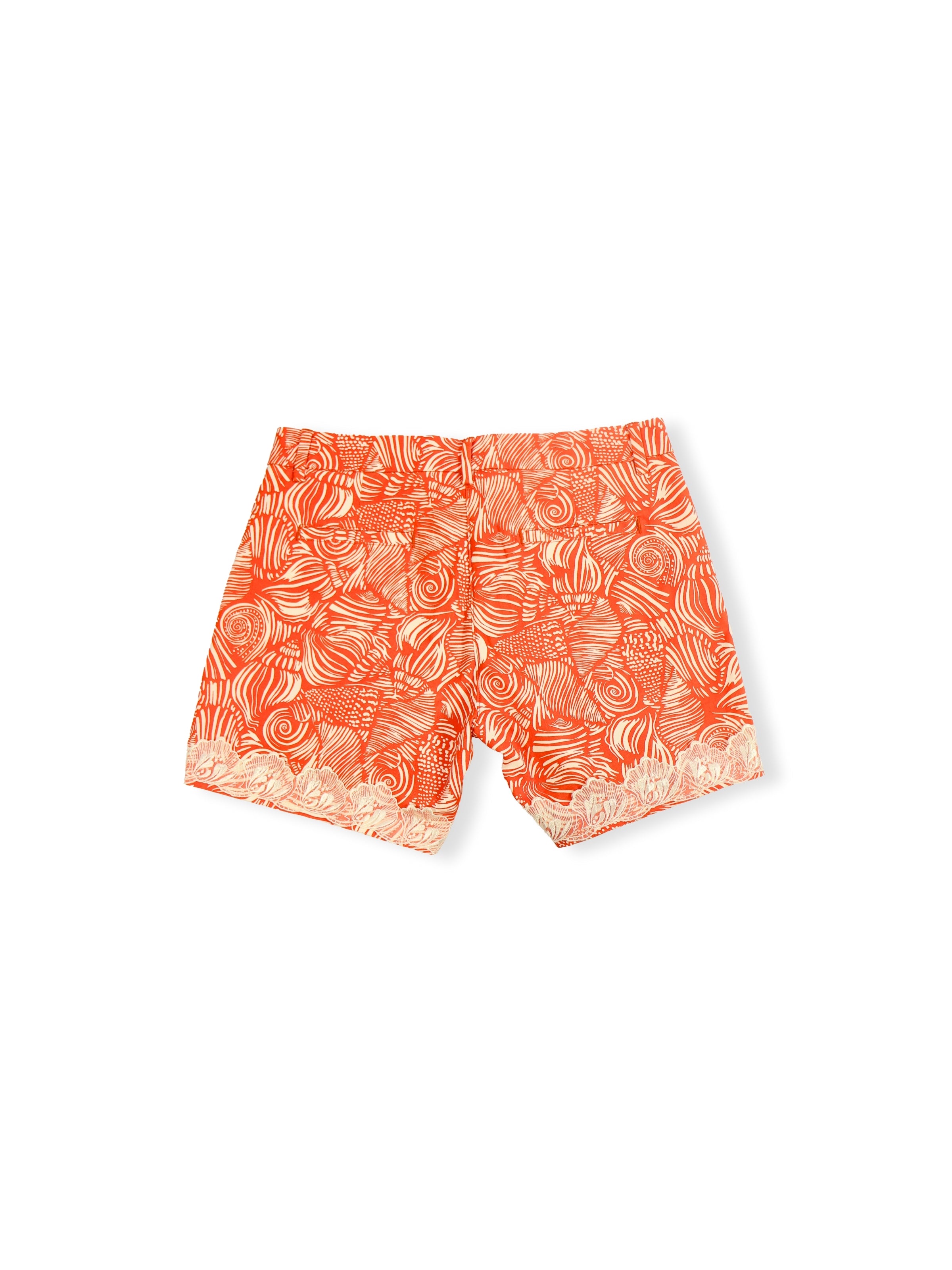 Alara – Lace Hem Patterned Shorts