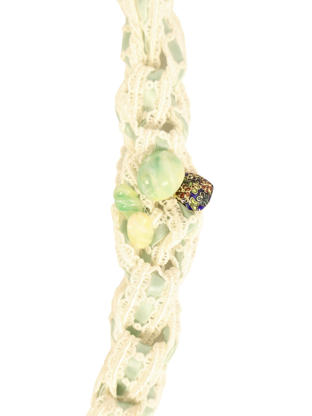 Spring Tip – Silk Mortar Necklace with Ribbon and Stones