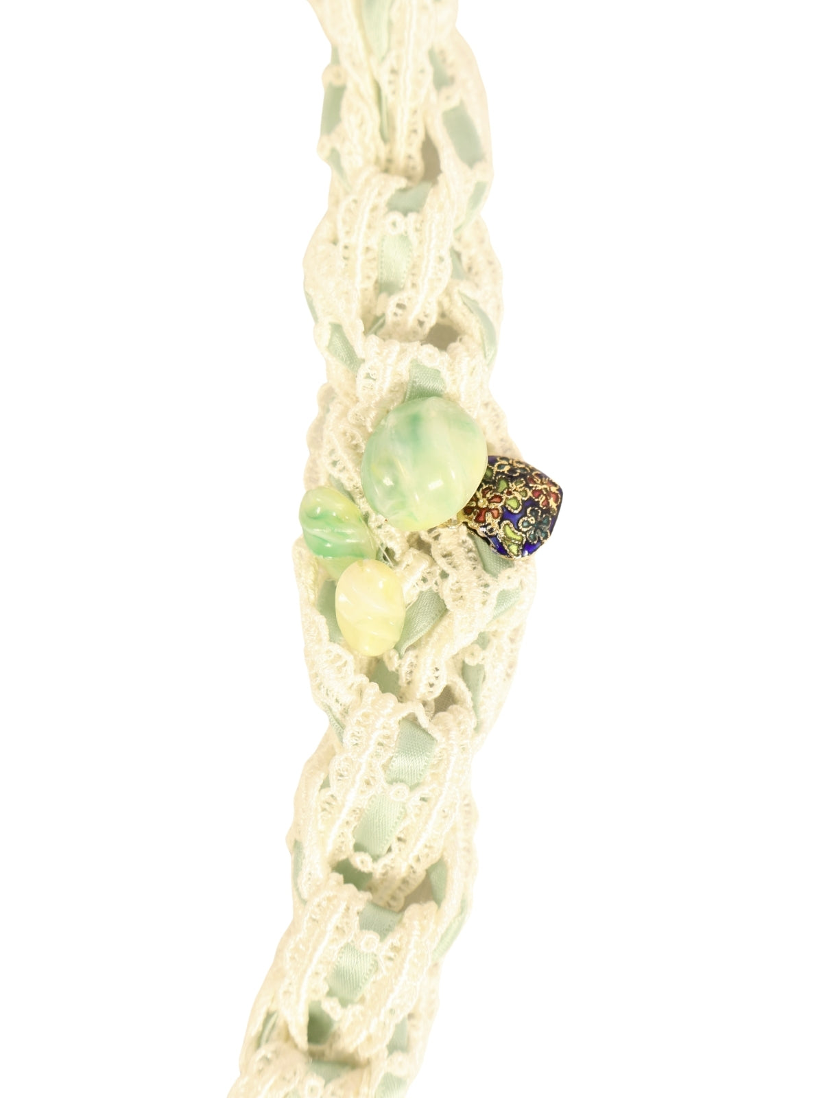 Spring Tip – Silk Mortar Necklace with Ribbon and Stones
