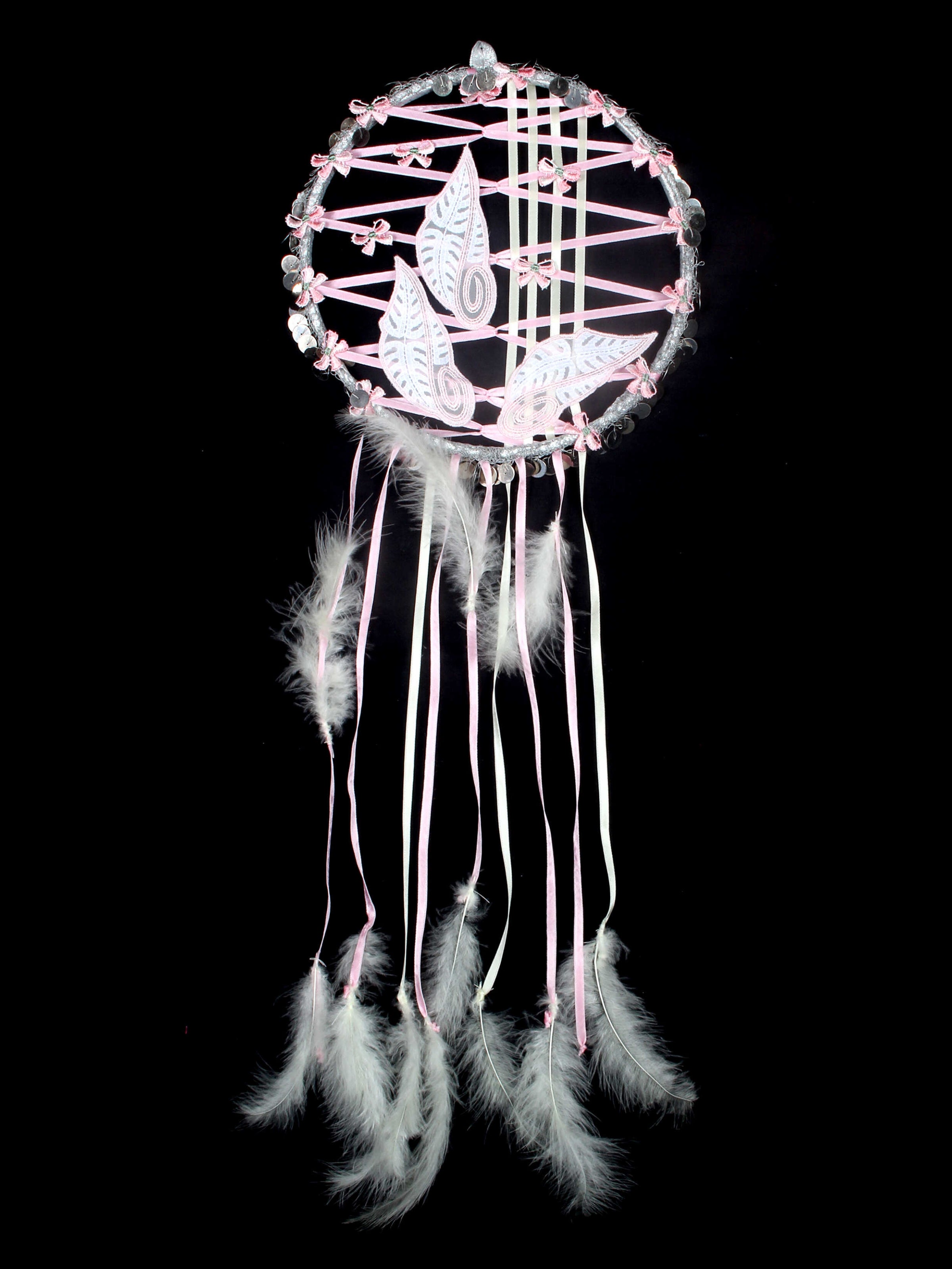 Rüya Kapanı - Saten ve Güpür Süslemeli El Yapımı Dreamcatcher