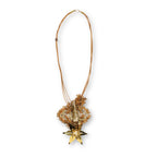 Golden Garden – Handmade Necklace with Rice Flower Motif and Lace Detail