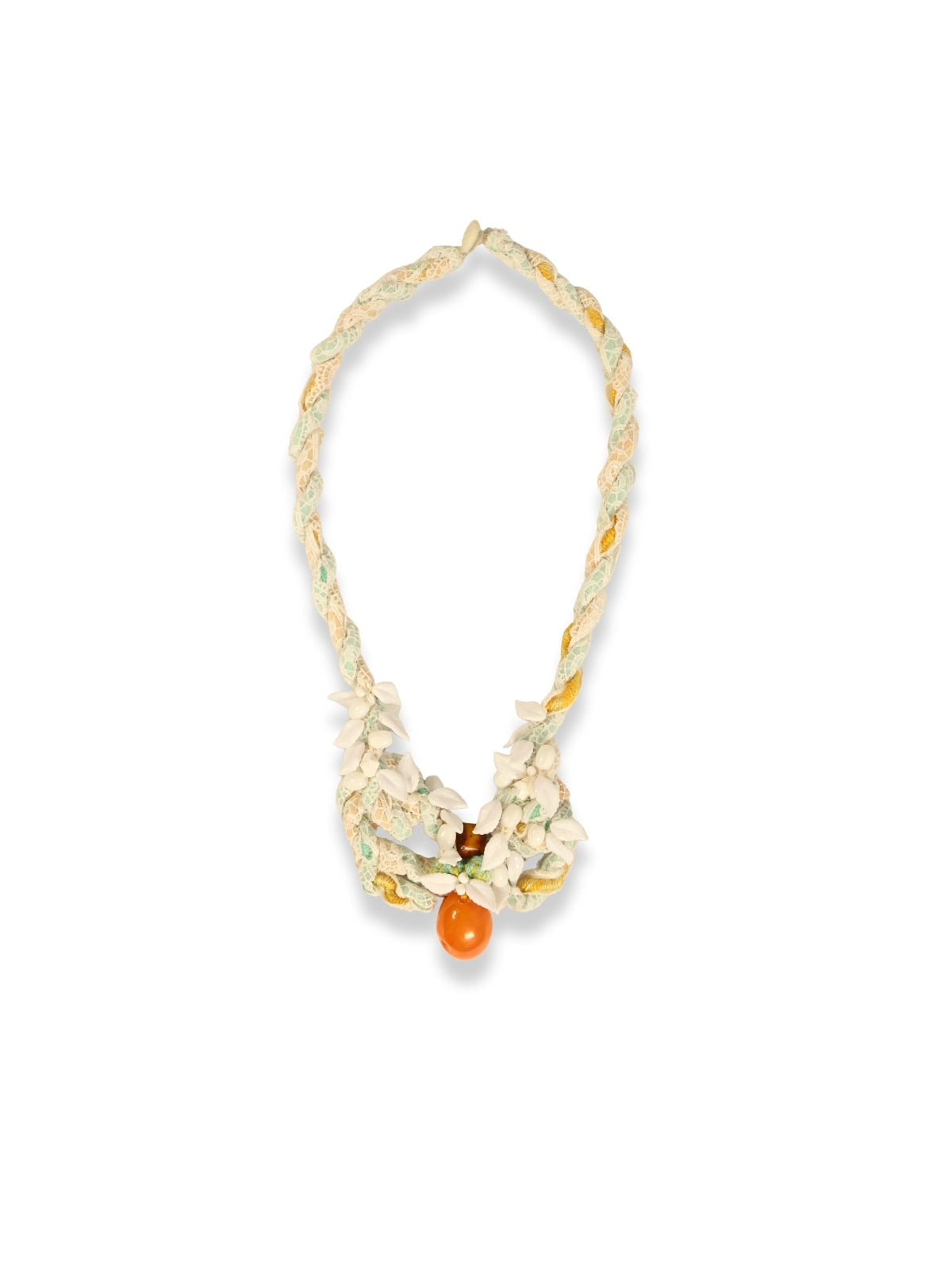 Lace Shadow – Vintage Lace Necklace with Genuine Stone Knots