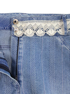 Alara – Dantel Detaylı Çizgili Denim Pantolon