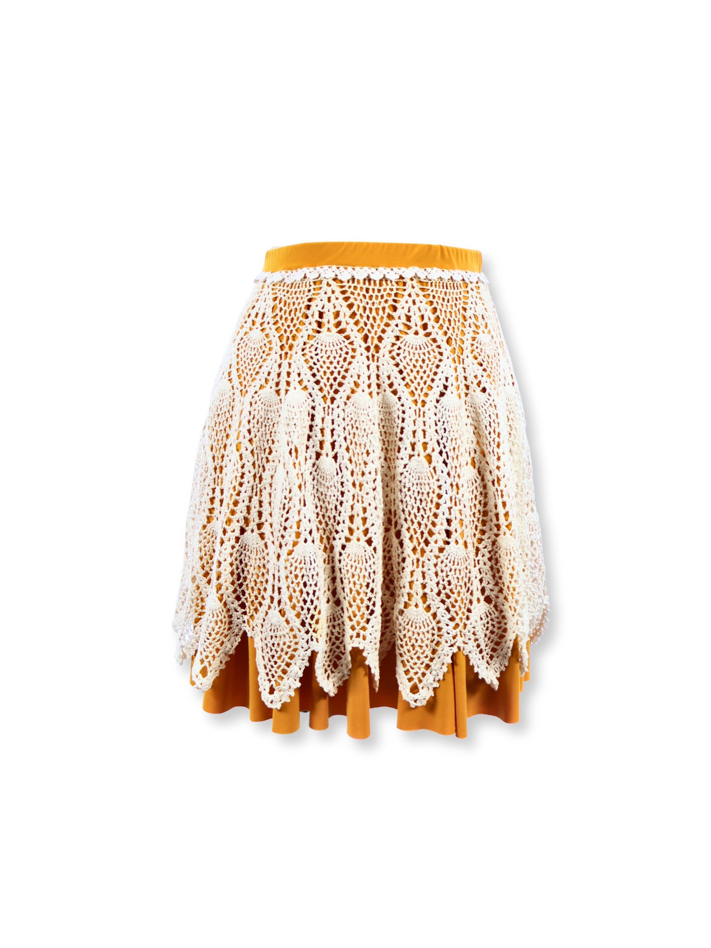 Mediha – Crochet Lace Covered Flared Skirt