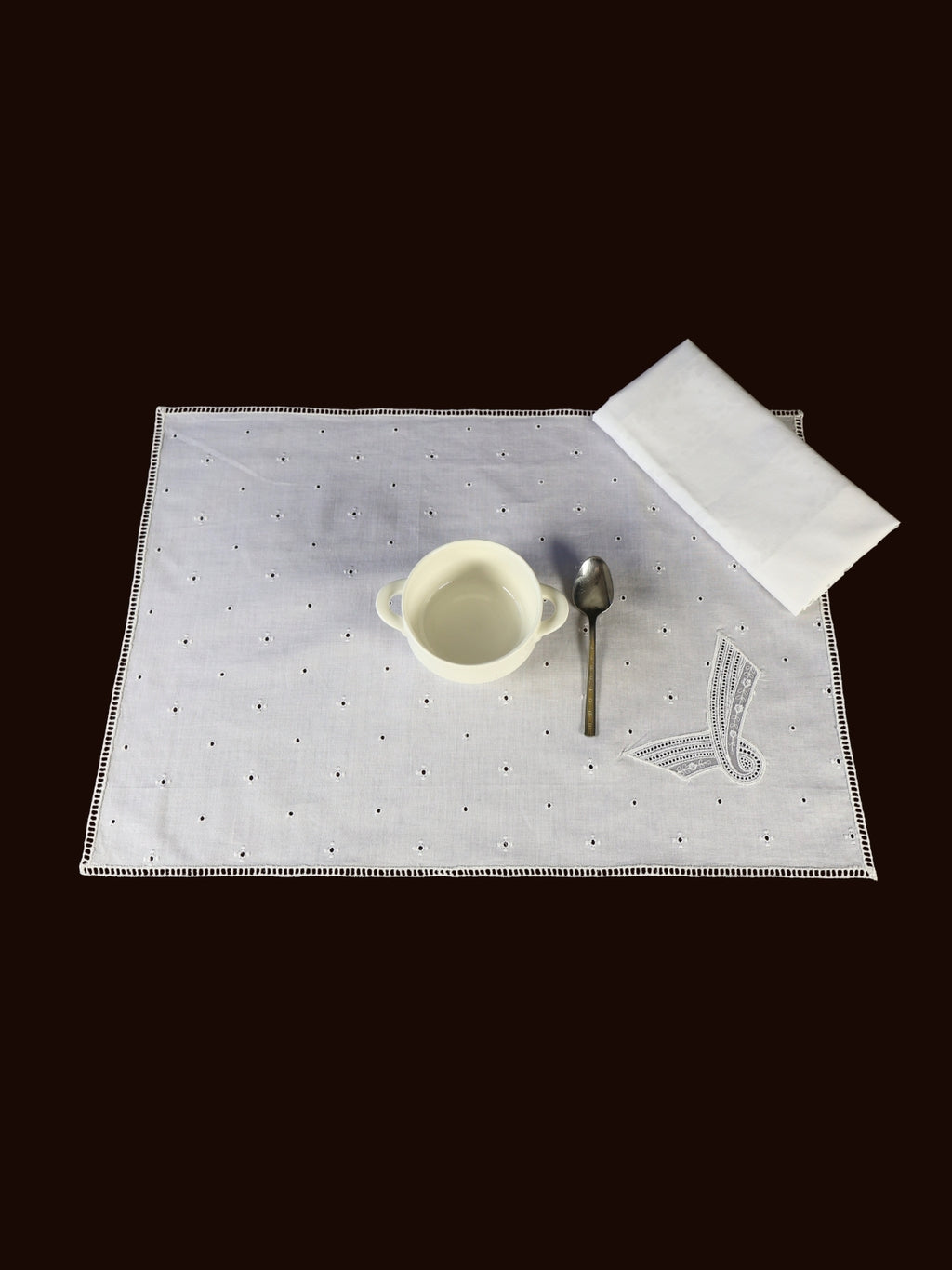 İthal Fisto Kumaştan Ciğerdeldi Beyaz Amerikan Servis Takımı