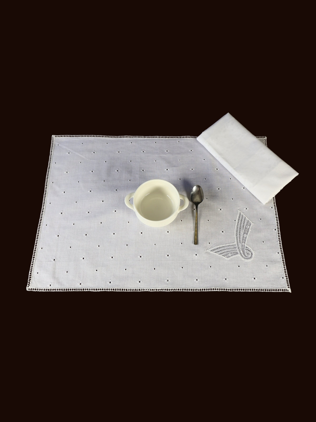 İthal Fisto Kumaştan Ciğerdeldi Beyaz Amerikan Servis Takımı