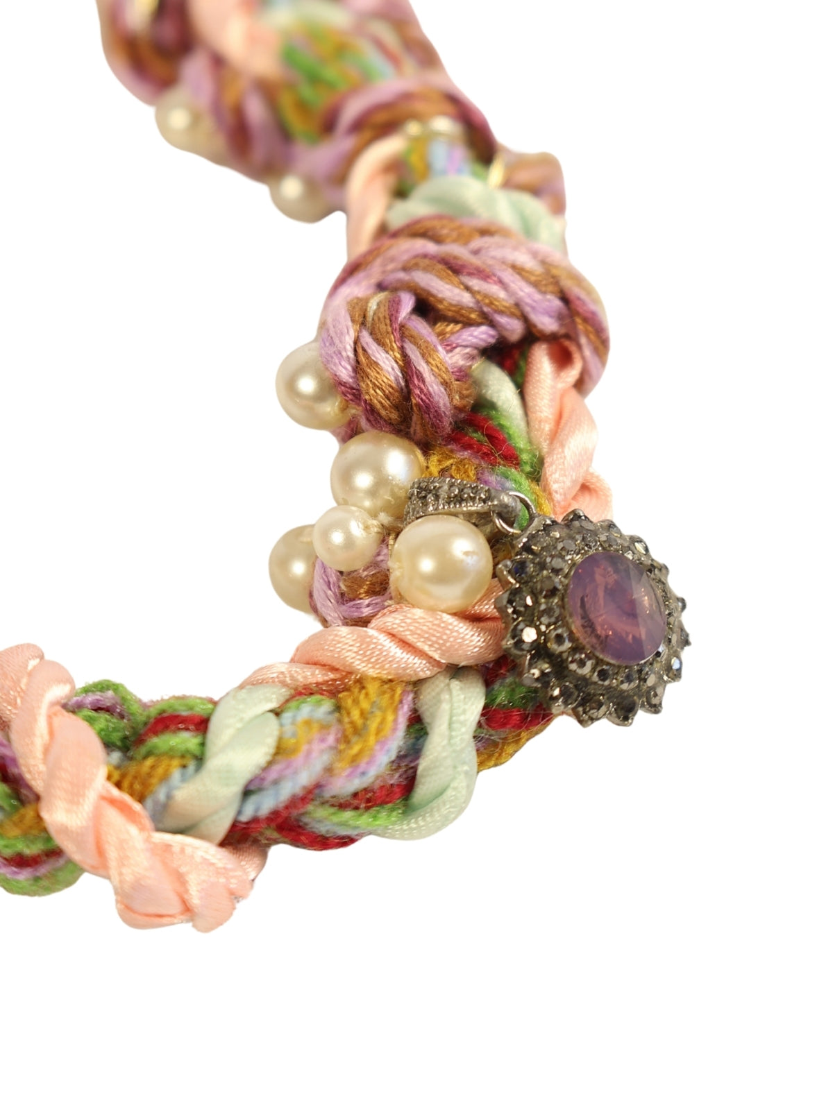 Subtle Curves – Gold Glitter Knotted Cord Necklace