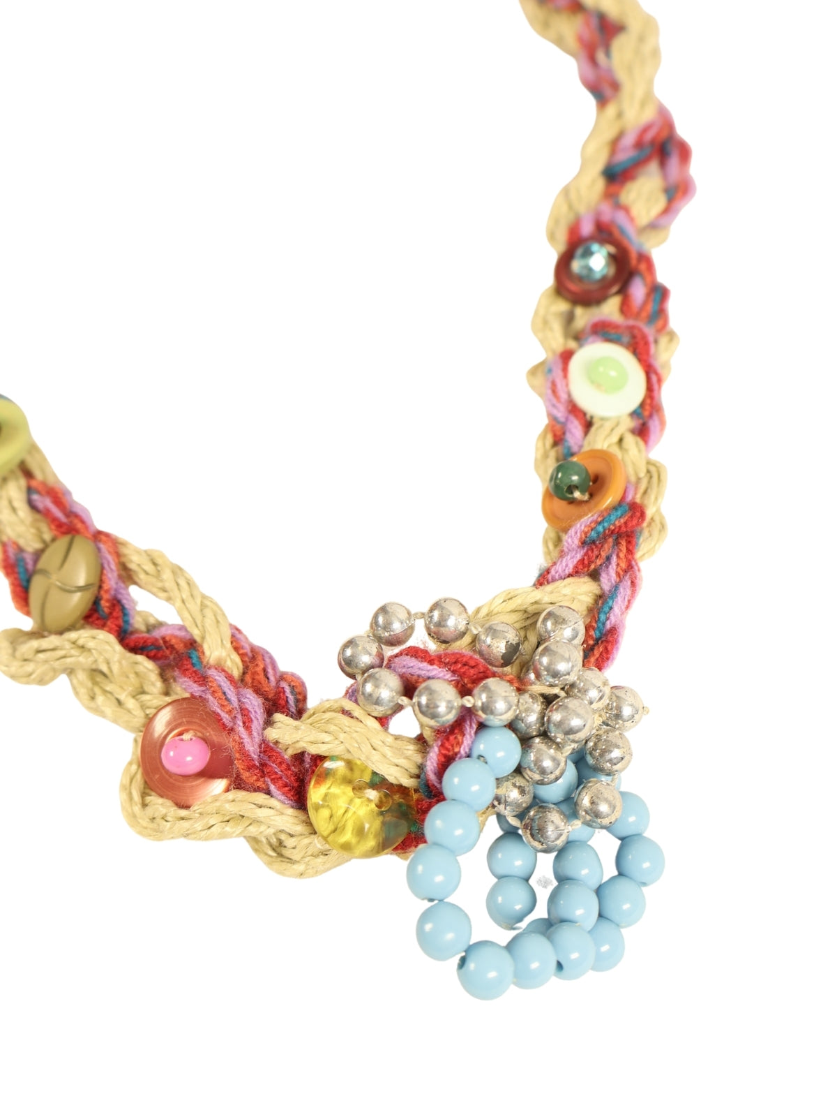 Button Way – Jute Cord Necklace with Colorful Buttons