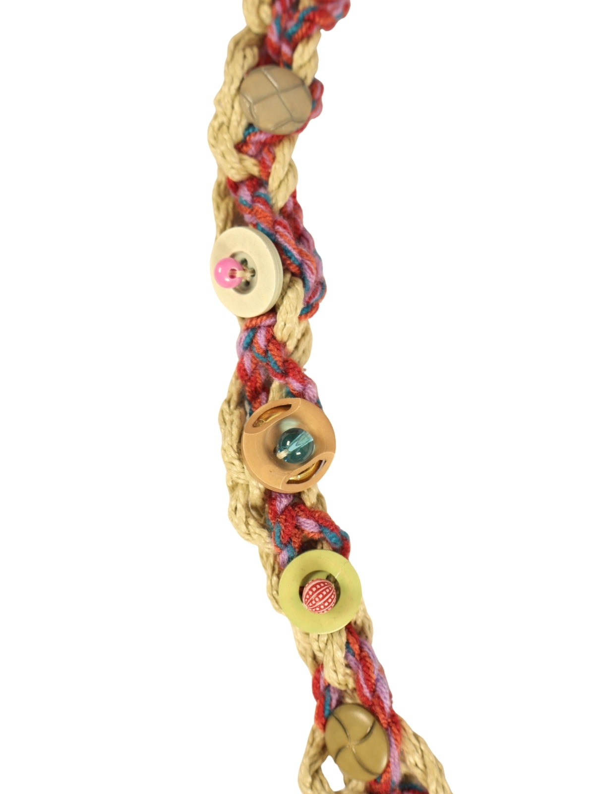 Button Way – Jute Cord Necklace with Colorful Buttons