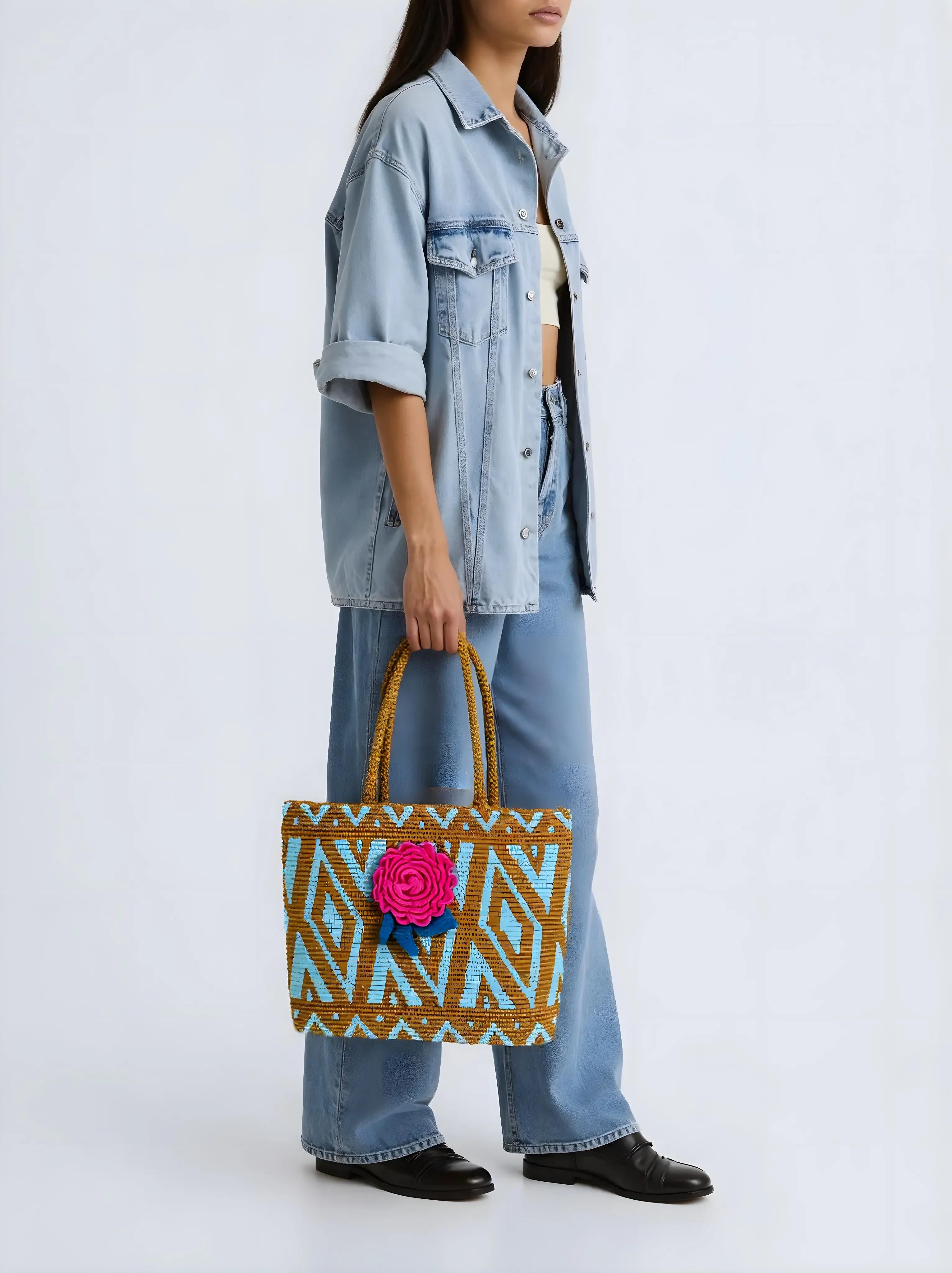 Alara – Geometric Textured Summer Bag