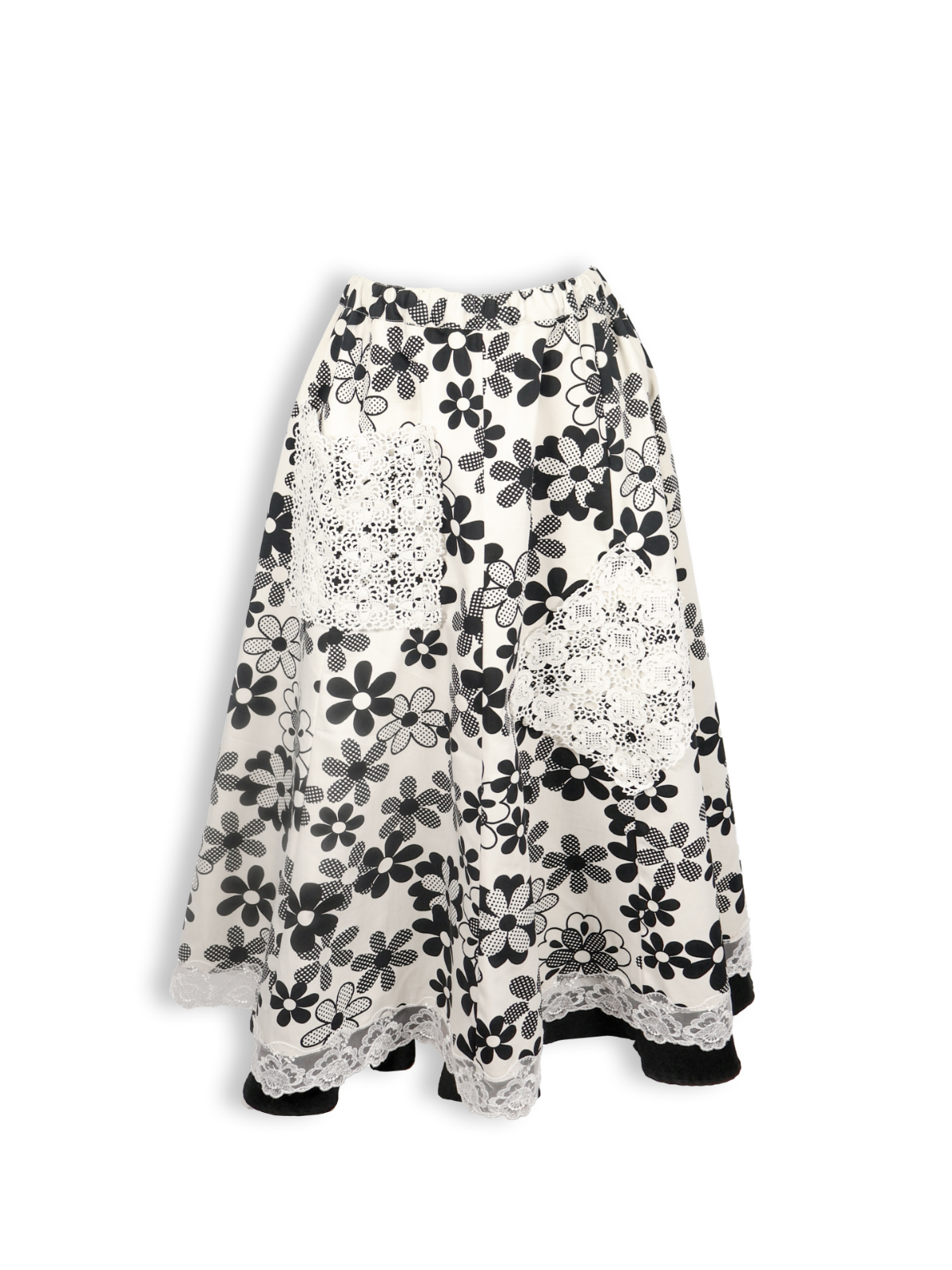Duru – Poplin Skirt with Lace Pocket Detail