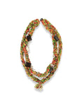 Chain Flower – Silver Chain Necklace with Colorful Stones