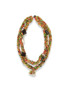 Chain Flower – Silver Chain Necklace with Colorful Stones