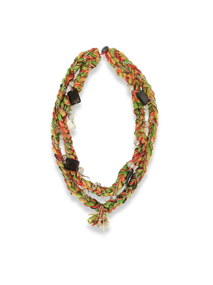 Zincir Çiçeği – Gümüş Zincirli Renkli Taşlı Kolye