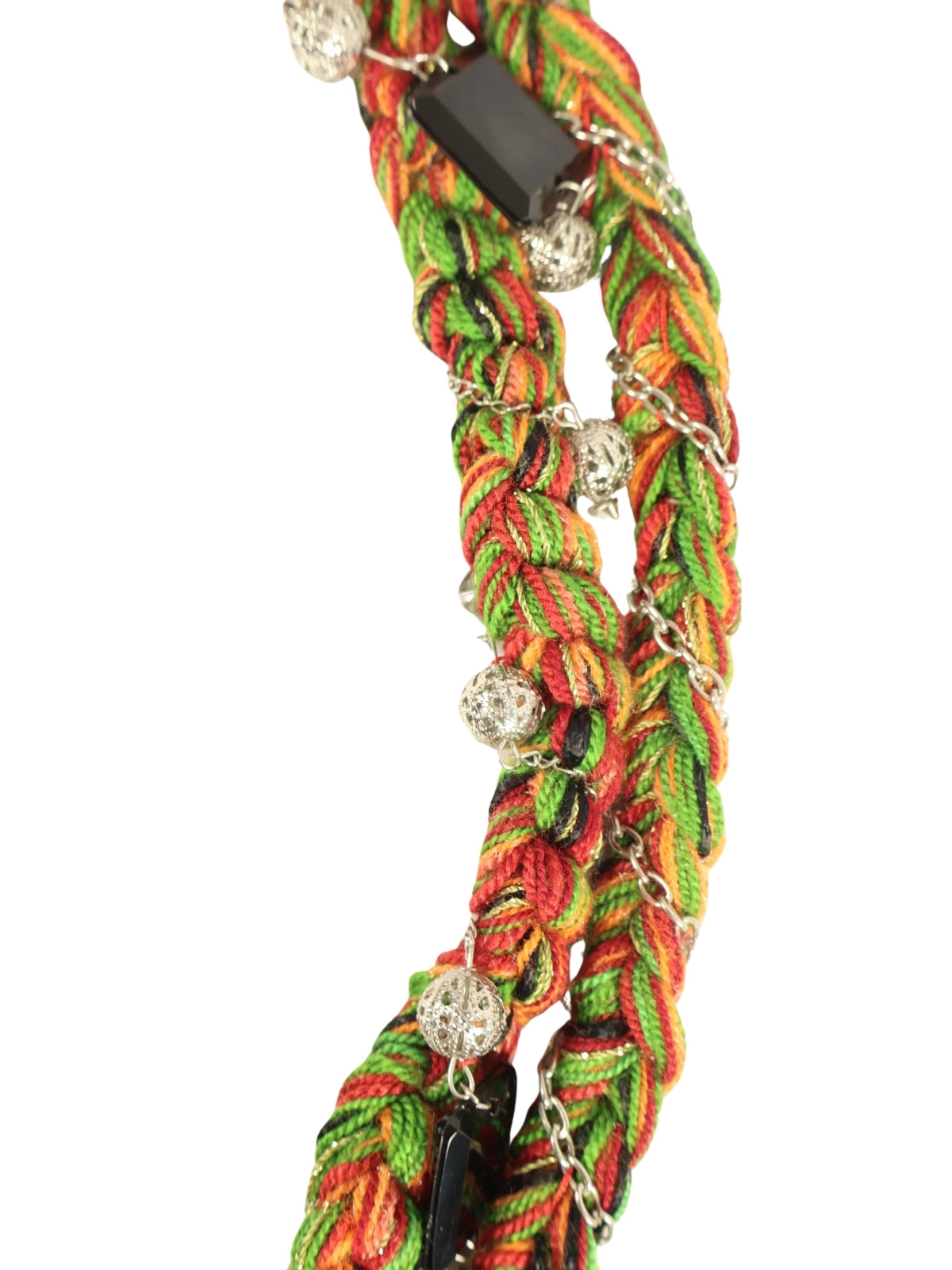 Chain Flower – Silver Chain Necklace with Colorful Stones