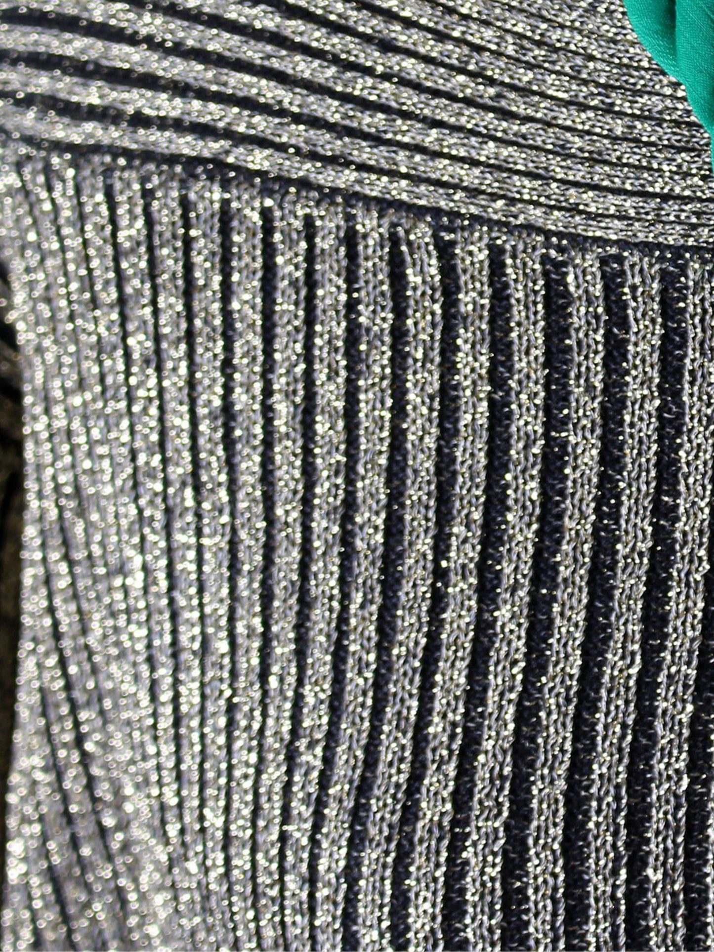 Tunic / Sweater, Machine Knitted with Gold and Black Threads
