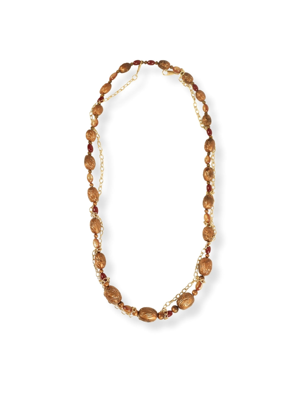 Crystal Body – Embossed Stone Metal Necklace