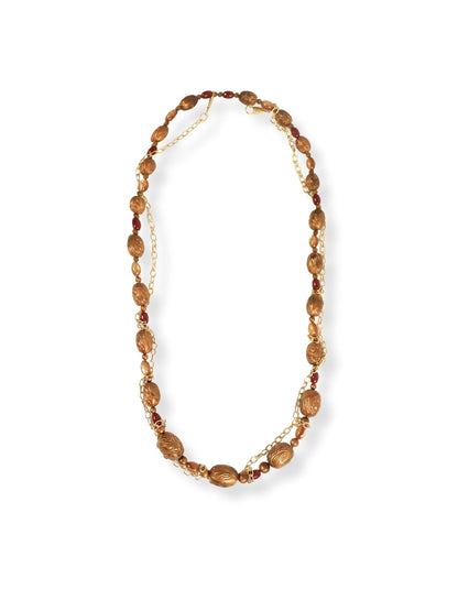 Crystal Body – Embossed Stone Metal Necklace