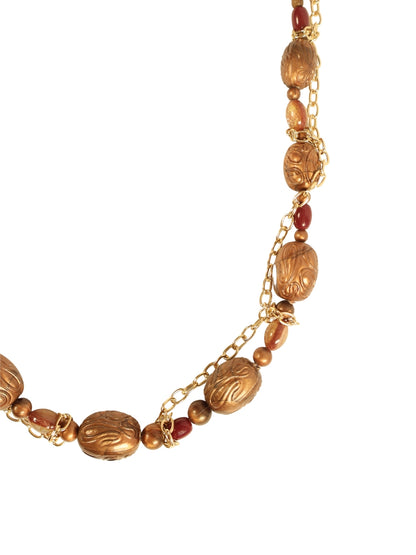 Crystal Body – Embossed Stone Metal Necklace