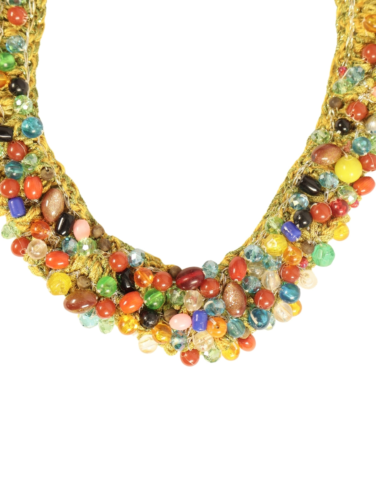 Golden Memory – Vintage Mortar Necklace Embellished with Crystals and Stones