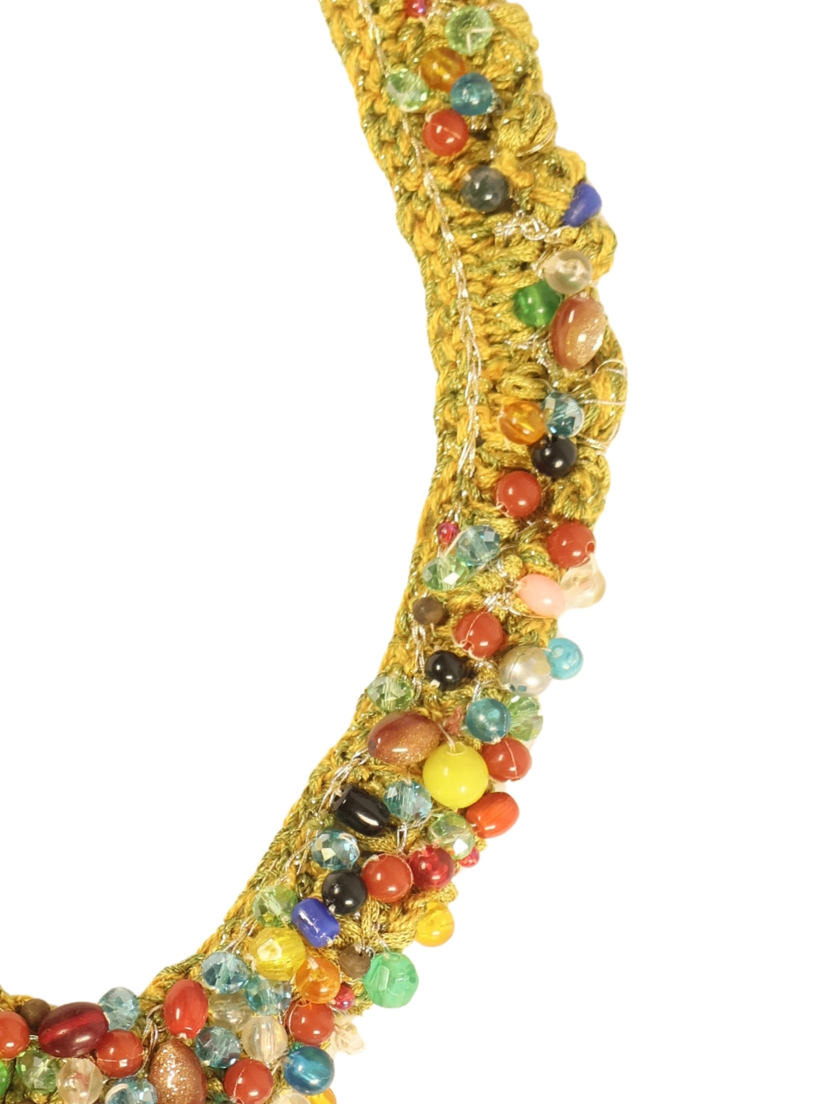 Golden Memory – Vintage Mortar Necklace Embellished with Crystals and Stones