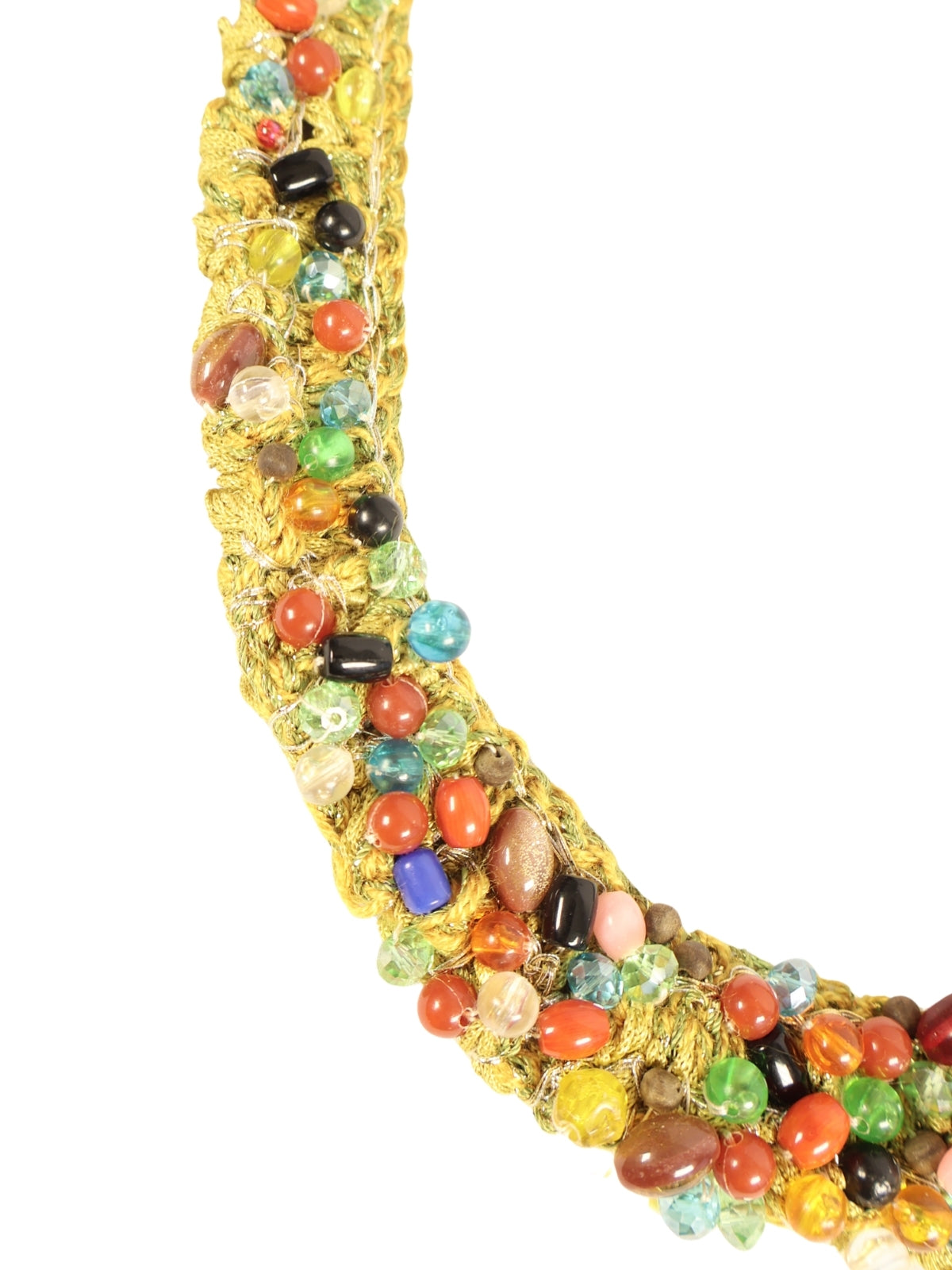 Golden Memory – Vintage Mortar Necklace Embellished with Crystals and Stones