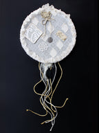 Yaşam Çiçeği -  Dantel ve Gümüş  Kolye Ucu Süslemeli El Yapımı Dreamcatcher