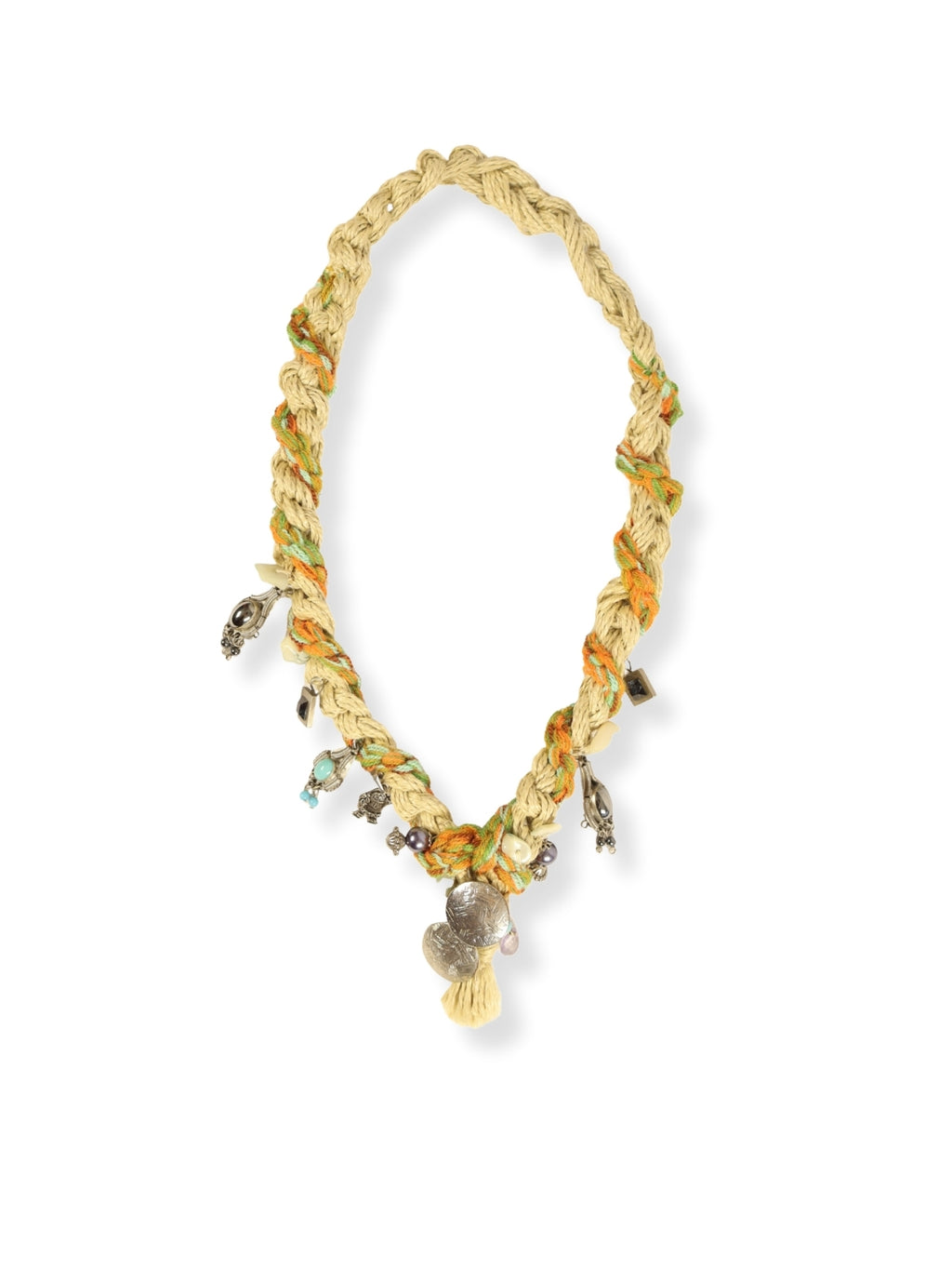 Stone Blend – Jute and Beaded Cord Necklace