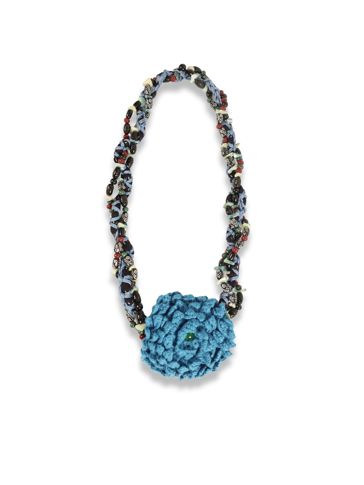 Sunflower Light – Crocheted Flower Detailed Cord Necklace