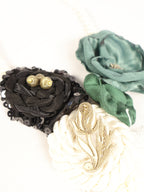 Topaz Garden – Silk Cord Necklace with Glitter Brooch