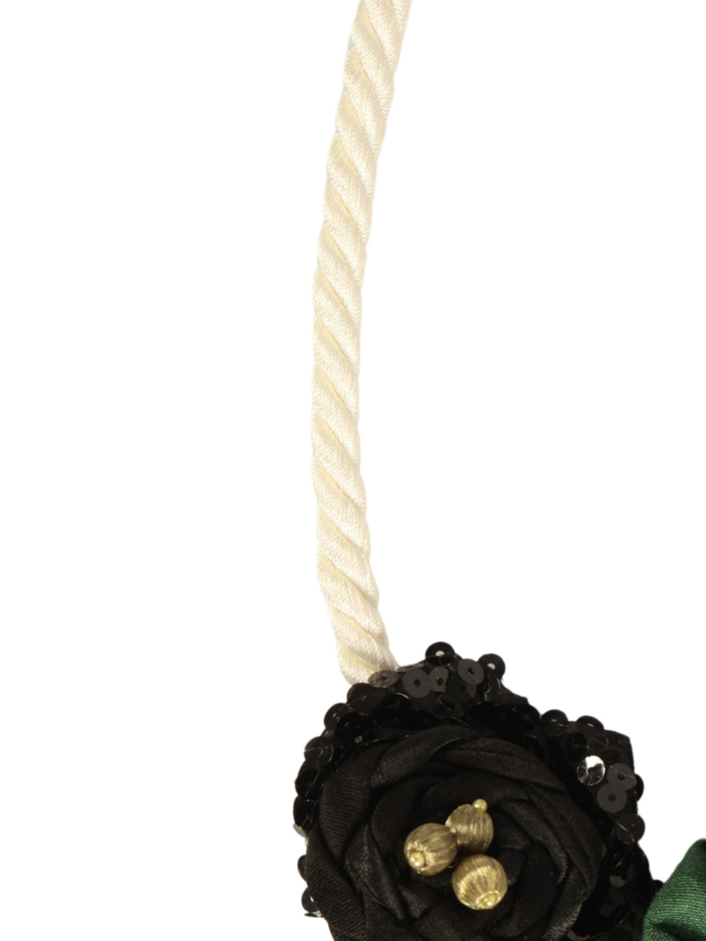 Topaz Garden – Silk Cord Necklace with Glitter Brooch
