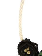 Topaz Garden – Silk Cord Necklace with Glitter Brooch