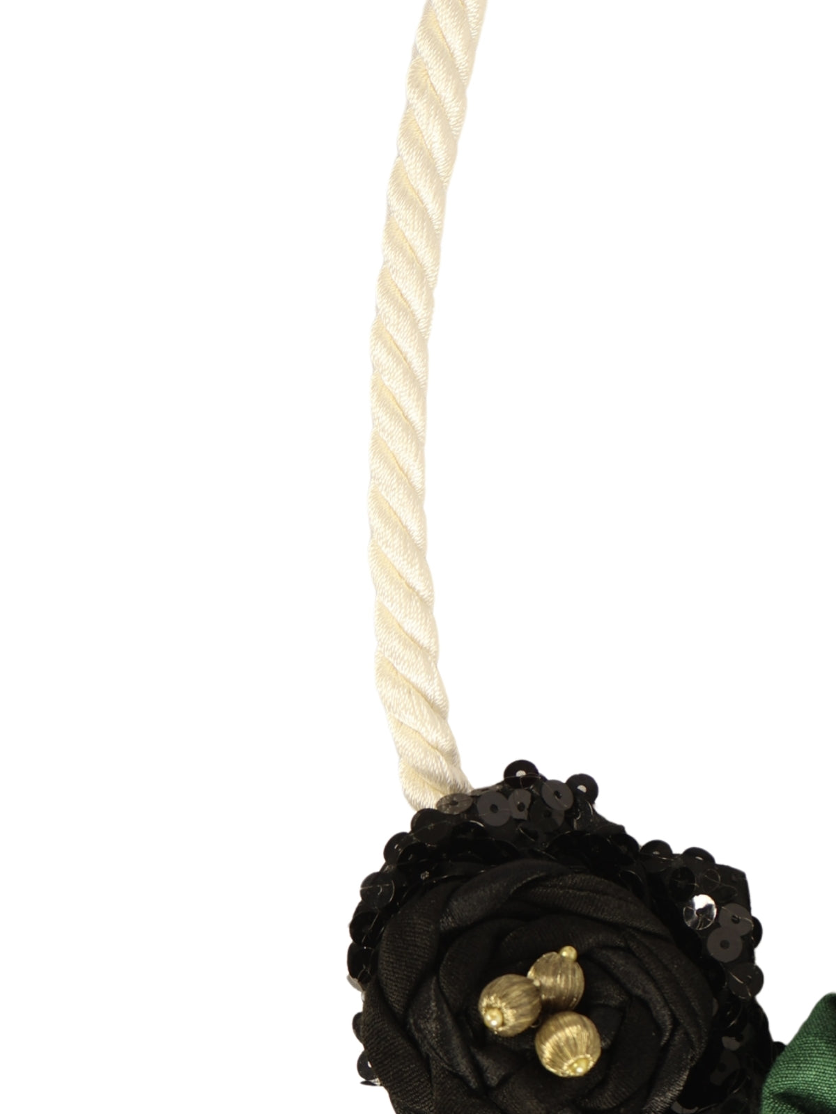 Topaz Garden – Silk Cord Necklace with Glitter Brooch