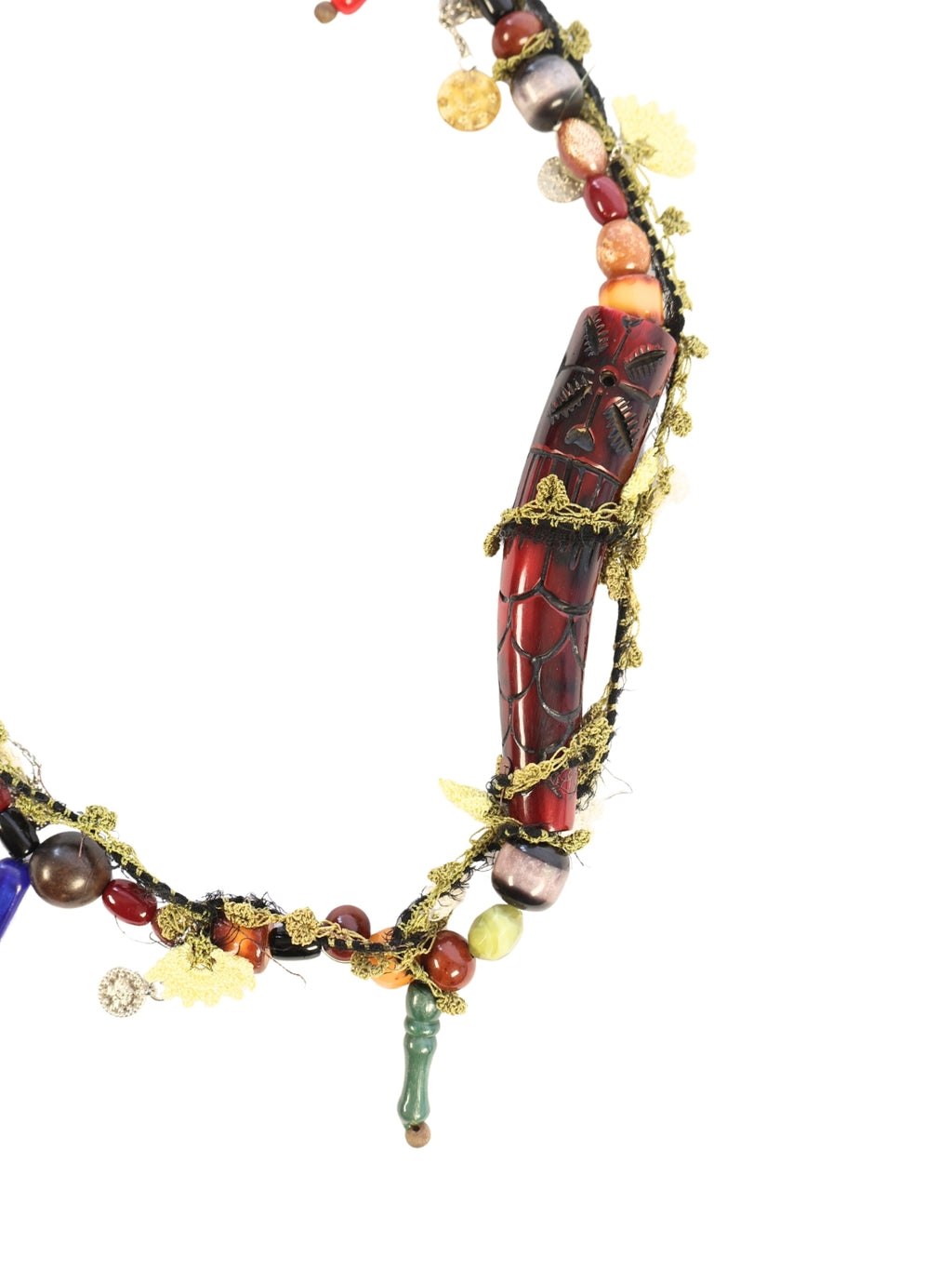 Elephant Dream – Natural Stone Mixed Necklace with Lace Insert