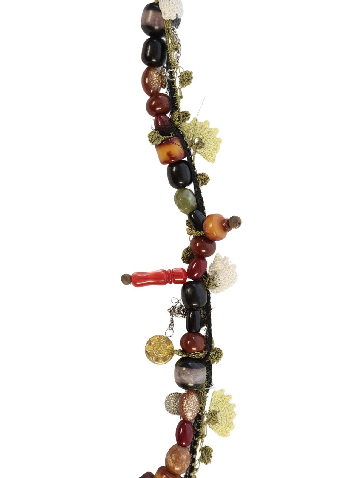 Elephant Dream – Natural Stone Mixed Necklace with Lace Insert