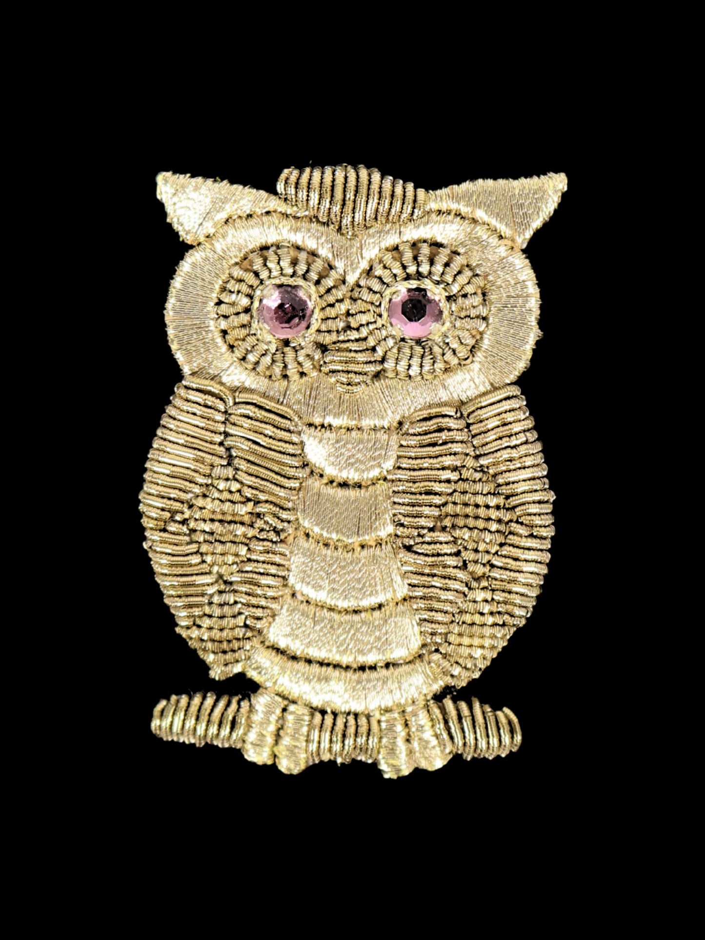 Gece Bilgesi – Sim Sırma Baykuş Motifli Siyah Saten Gözlük Kılıfı