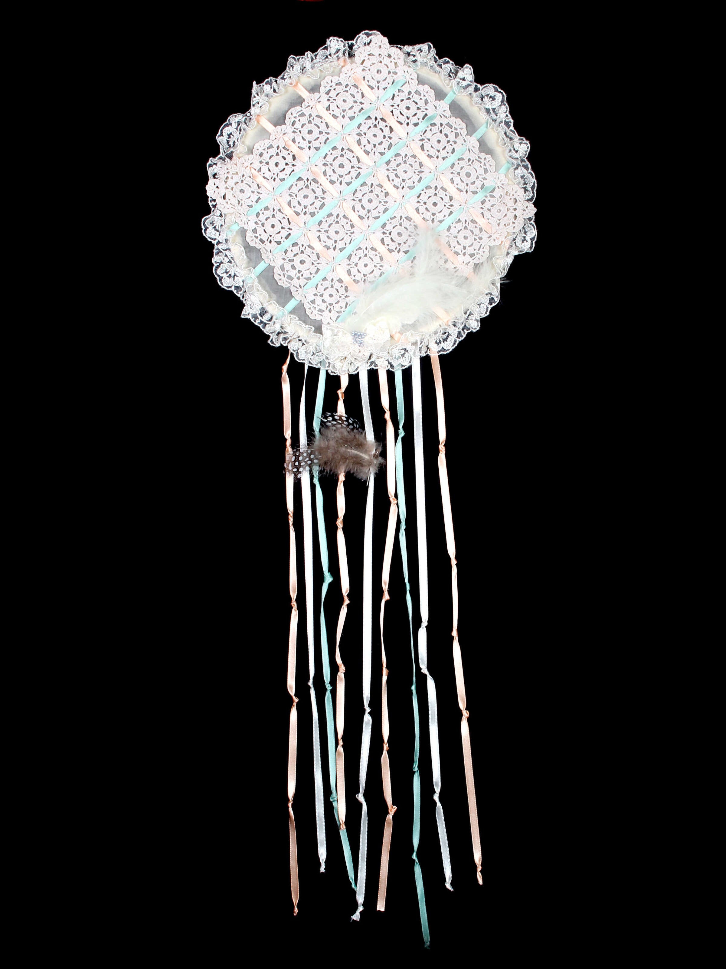 Pembe Hayallerim - Dantel Süslemeli El Yapımı Dreamcatcher