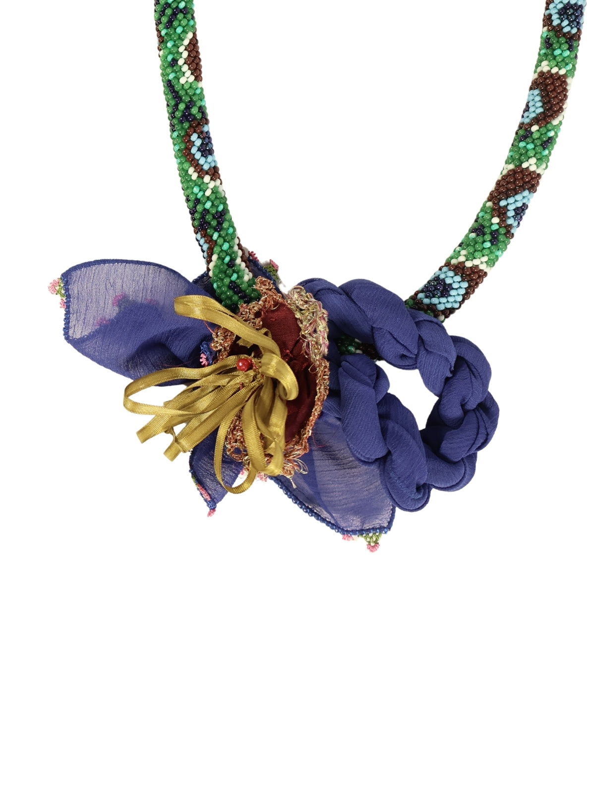 Bead Garden – Colorful Scarf Beaded Art Necklace