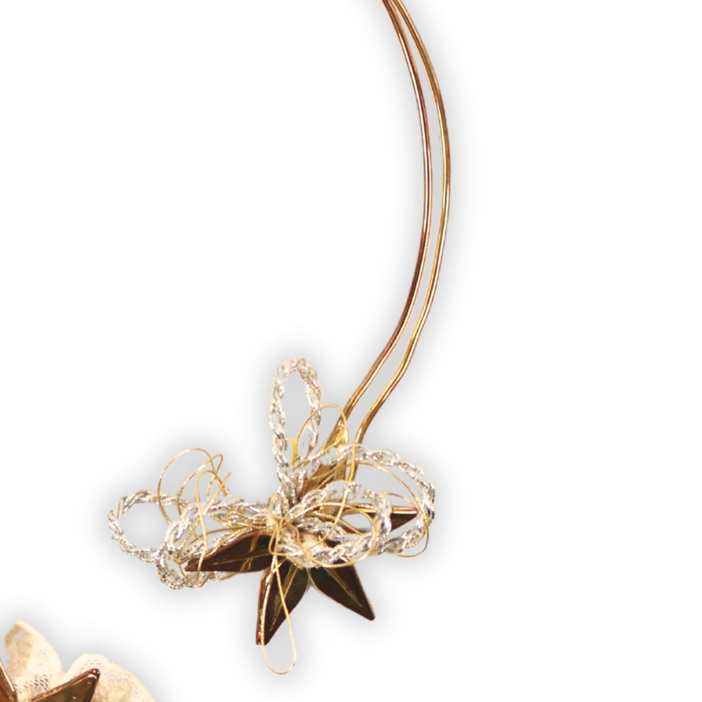 Two-Flower – Handmade Necklace with Rice Motif and Lace Detail