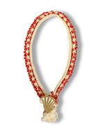 Turna – Kırmızı-Krem Sarma Detaylı Püsküllü Kolye