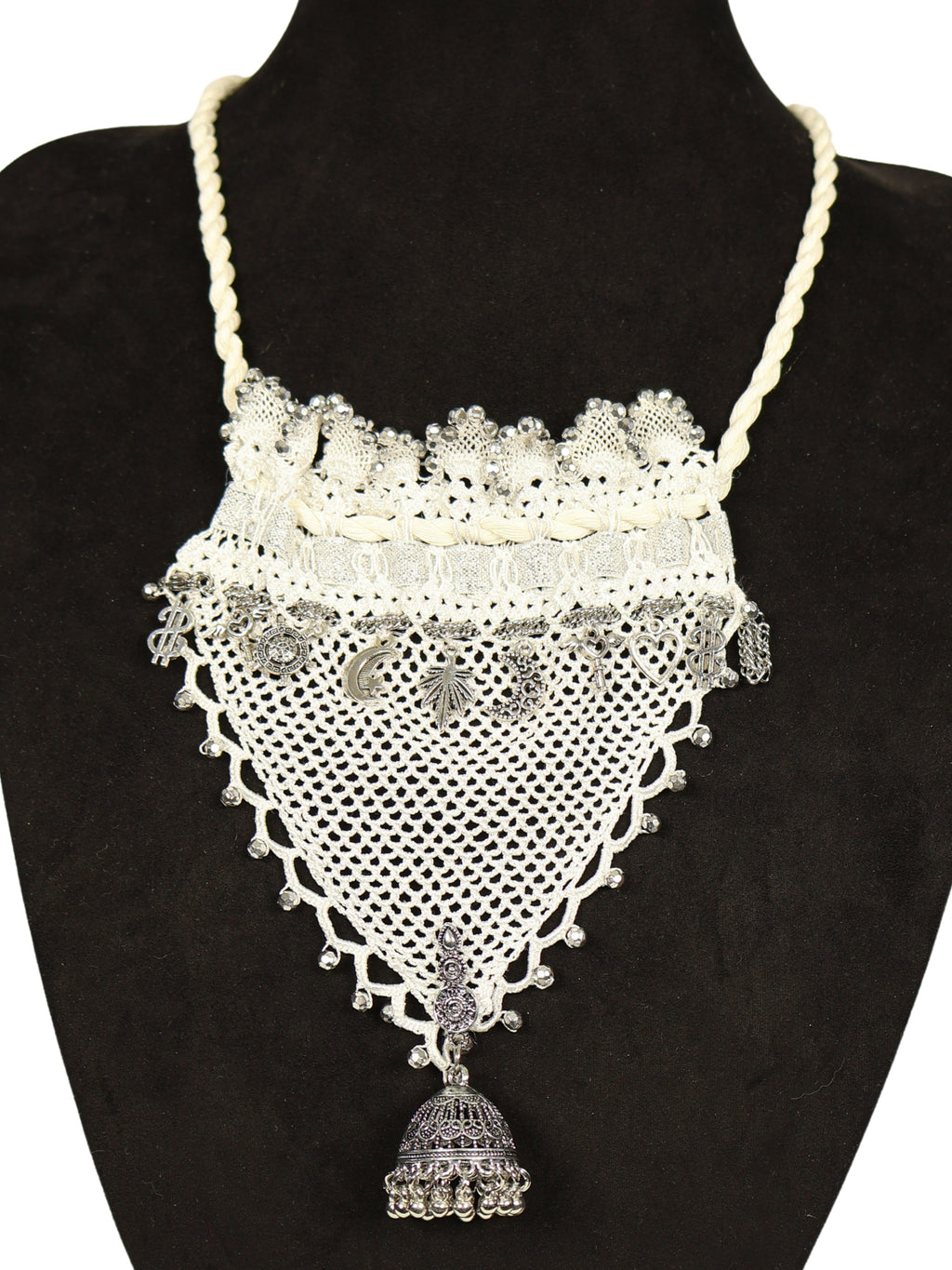 Silver Evening – Handcrafted Necklace with Triangle Motif
