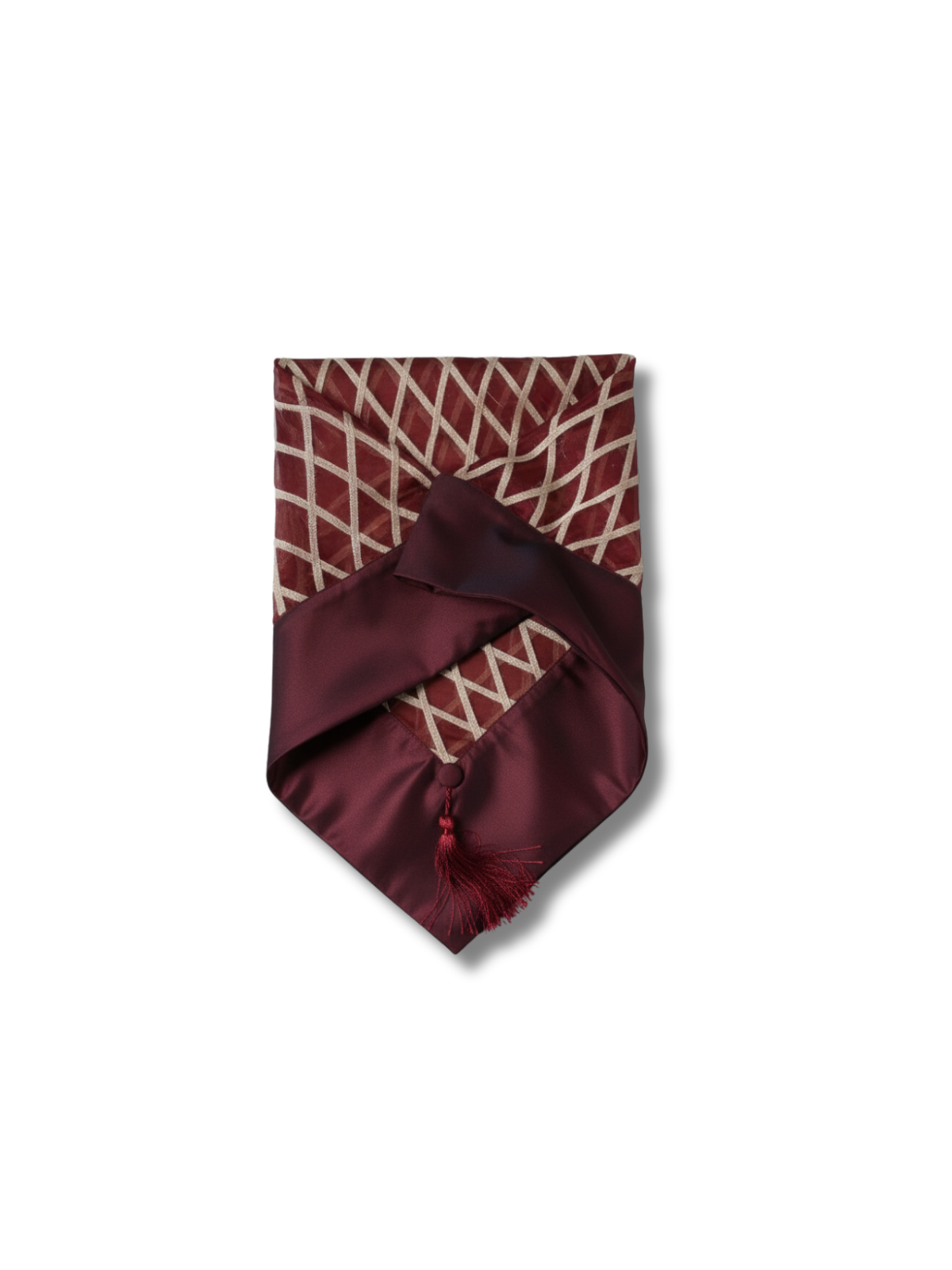 Kızıl Hatıra – El İşlemeli Bordo Organze Örtü