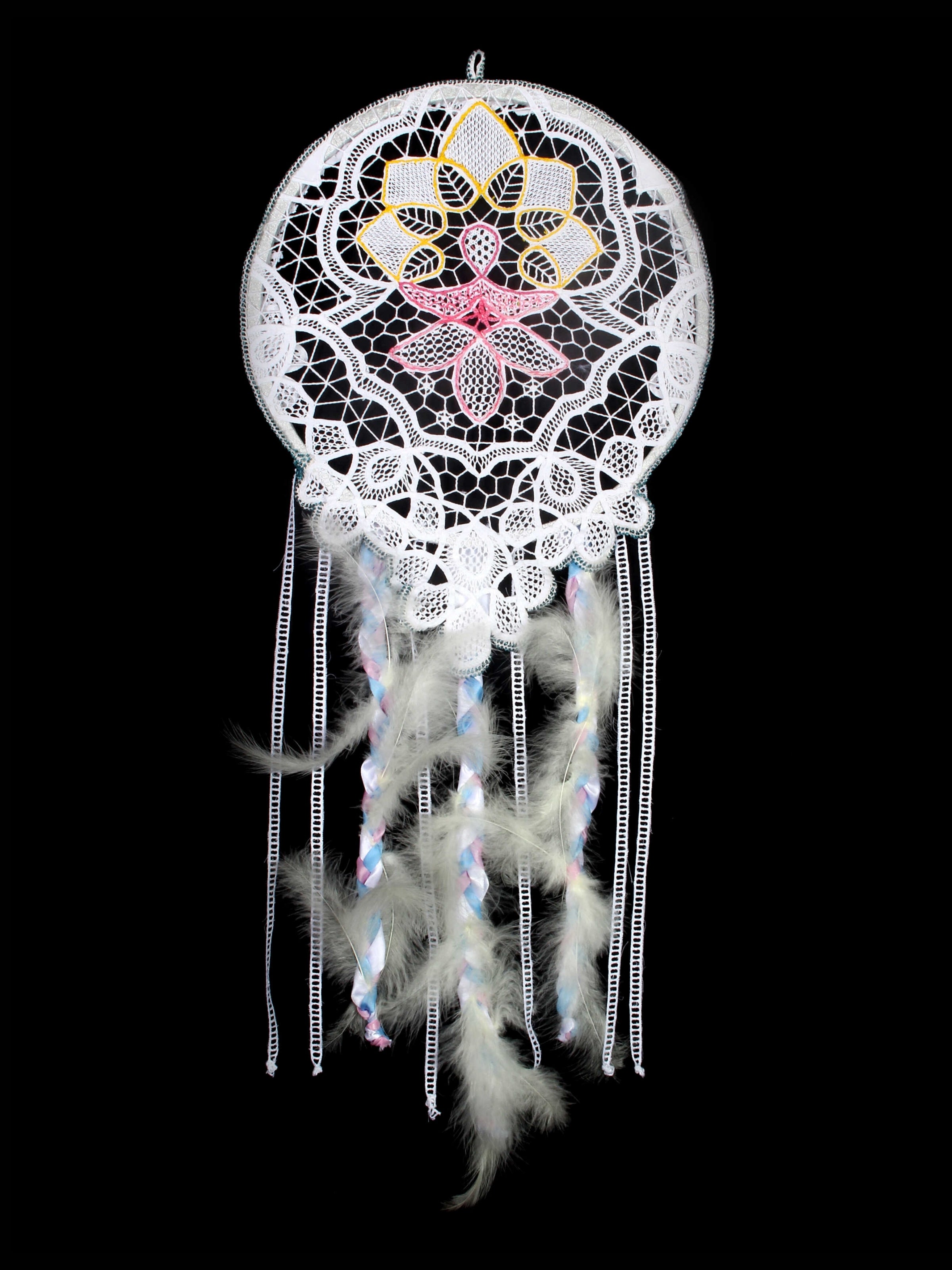 Kalbimdeki Güneş - Antika Dantelli El Yapımı Vintage Dreamcatcher