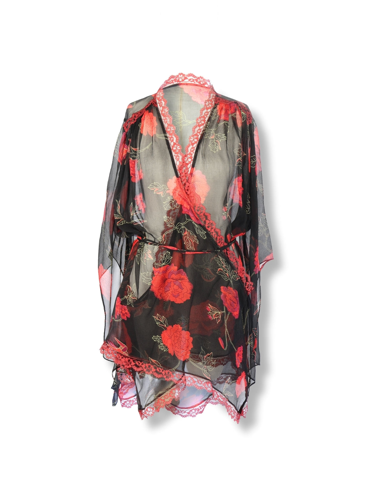 Sessiz Kıvrım – Dantelli Bürümcük Krep Uzun Kollu Pareo