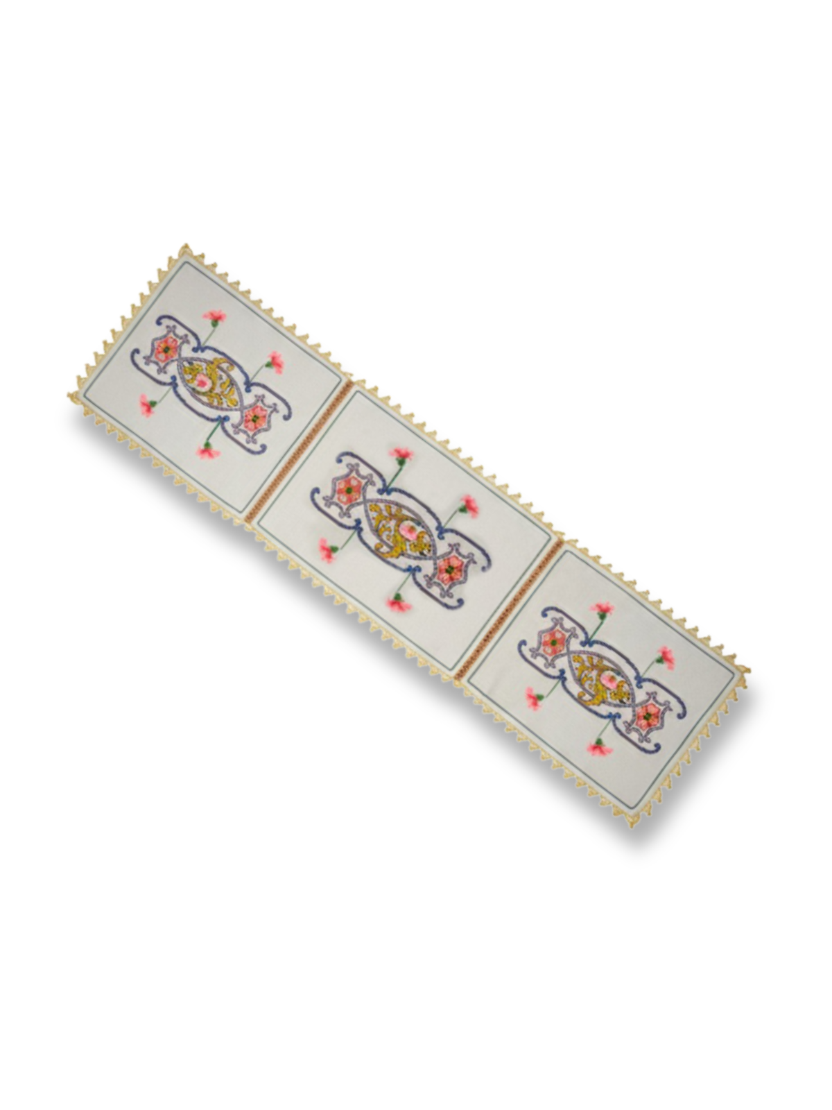 Filiz Yeşili – 1960 Antika Kanava & Hesap İşi Peçetelerden Uyarlanmış Dekoratif Örtü