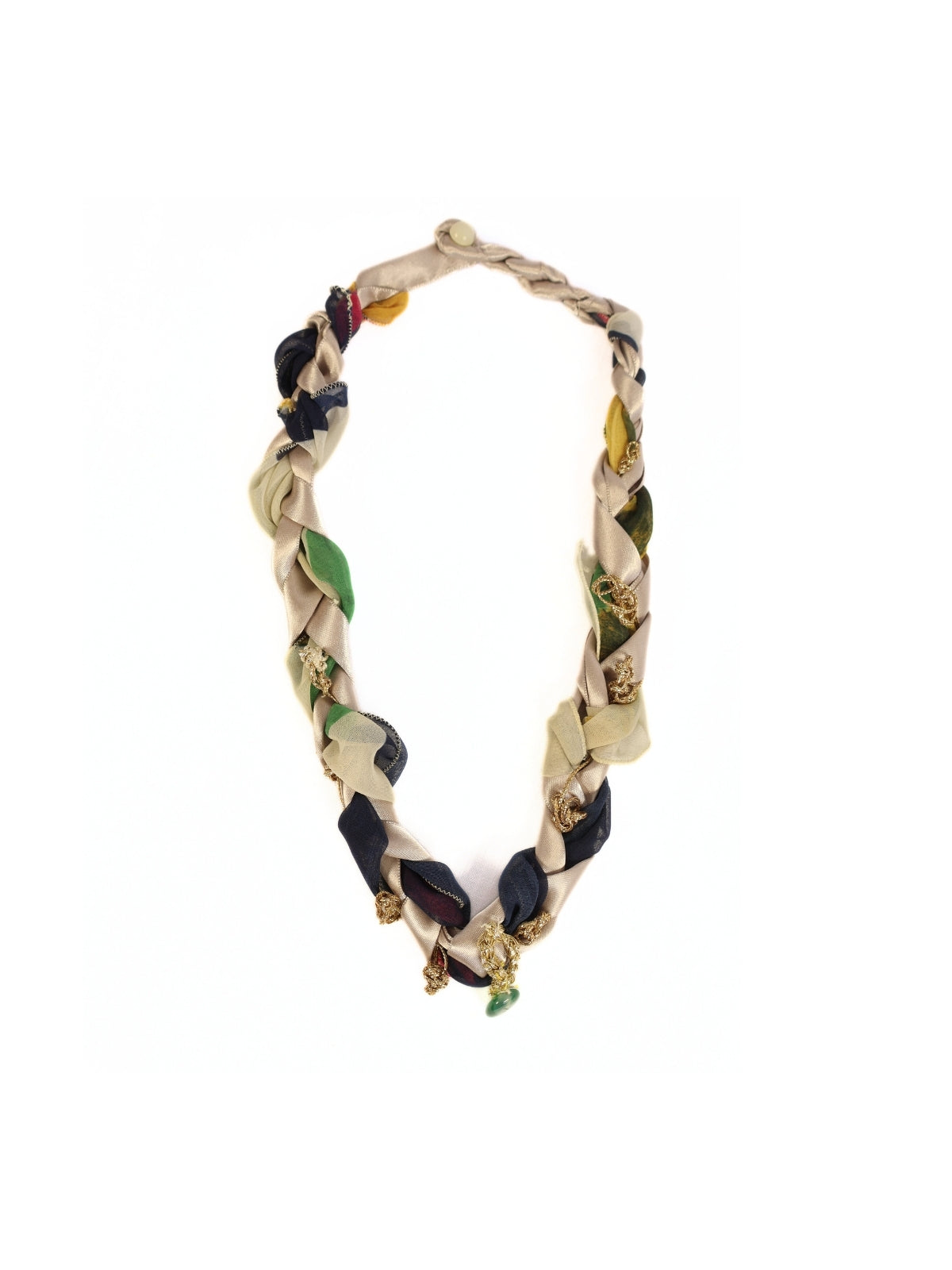 Dance of Colors – Silk Fabric &amp; Satin Ribbon Necklace Design