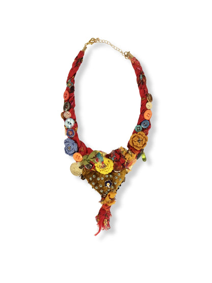 Spirit of Writing – Vintage Necklace Adorned with Bohemian Charms