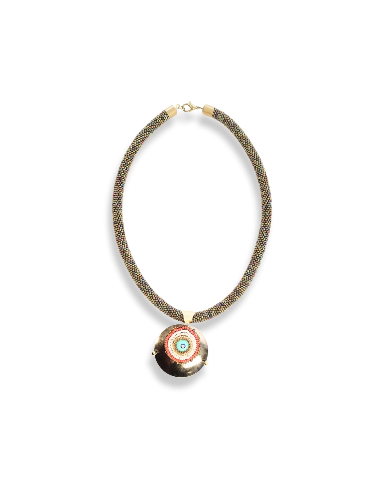 Evil Eye Cord – Evil Eye Embroidered Necklace with Miyuki Beads