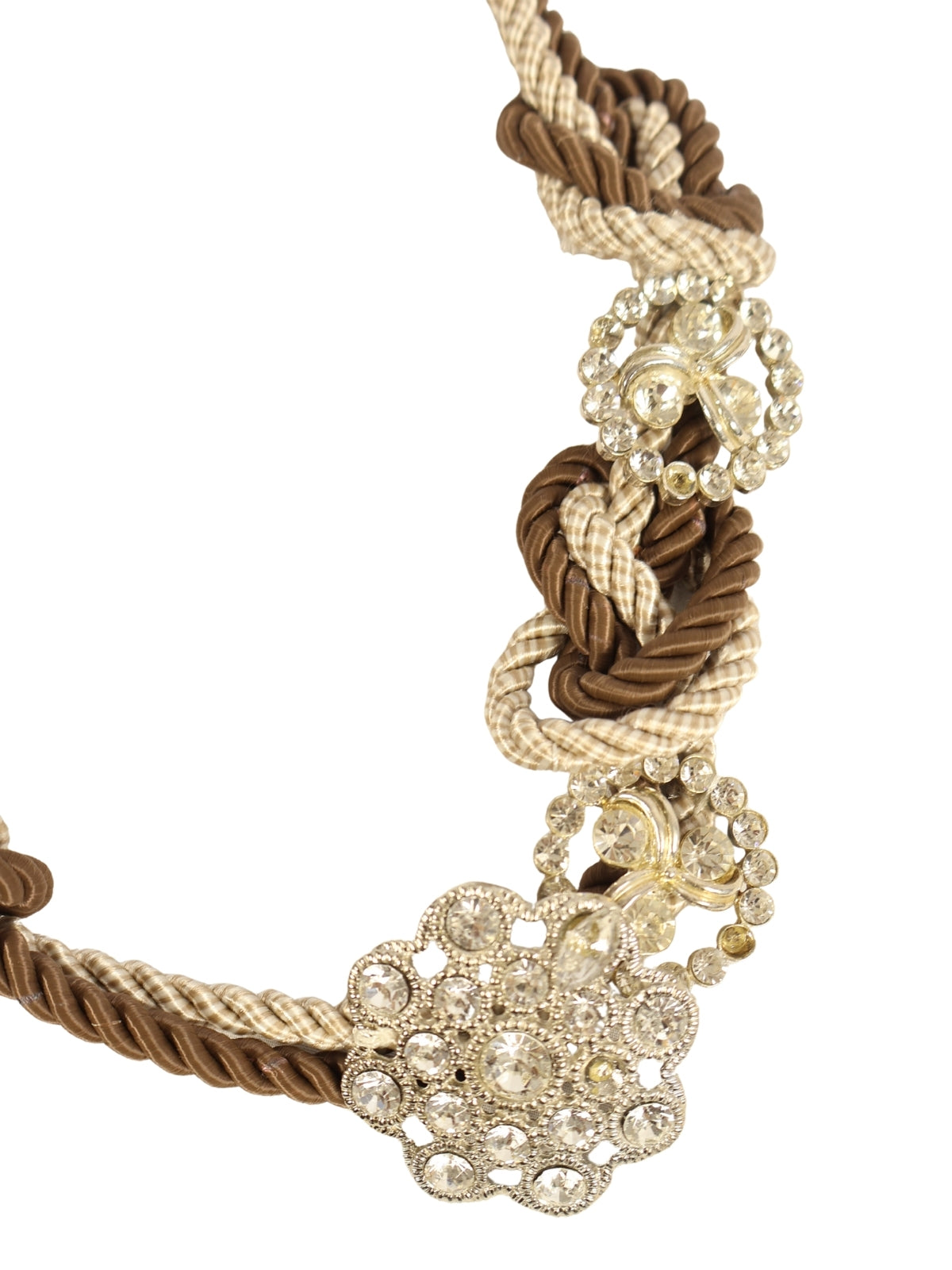Champagne Sparkle – Knotted Necklace with Topaz Brooch