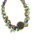 Copper Button – Crochet Lace Necklace with Old Buttons